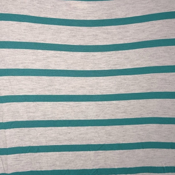 Teal and Gray Striped Lularoe Julia Dress - Picture 7 of 8